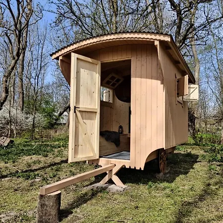 Schaeferwagen Auf Dem Biogut-saalkow Campsite Gustow (Vorpommern-Rugen)
